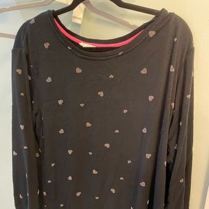 Black and Silver Heart Sweatshirt 1X